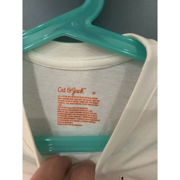 NEW Cat & Jack Toddler Boys White Long-Sleeve T-Shirt 3T Cotton Blend - Picture 3 of 4